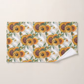 Joli Bouquet de tournesol jaune abeilles (Serviette à main)