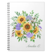 Joli bouquet de tournesol moderne Carnet blanc (Devant)