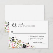 Joli Bouquet Floral | Carte de réponse R S V P Inv (Devant / Derrière)