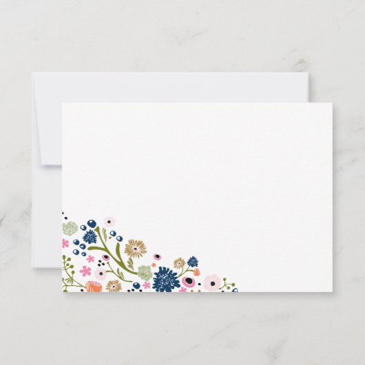 Joli Bouquet Floral | Carte de réponse R S V P Mar (Dos)