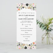 Joli Bouquet Floral Wedding Programme | Noir (Debout devant)
