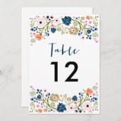 Joli Bouquet Invitation de Numéro de Table de Mari (Devant / Derrière)