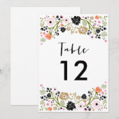 Joli Bouquet Invitation de Numéro de Table de Mari (Devant / Derrière)