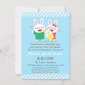 Joli Bunny Couple et bébé douche Invitations (Devant)