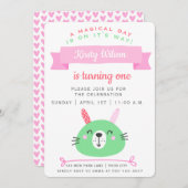 Joli Bunny | Invitation de fête d'anniversaire (Devant / Derrière)