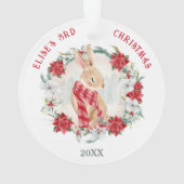 Joli Bunny Poinsettia Elégante Fille Nom Noël (dos)