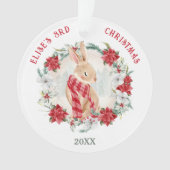 Joli Bunny Poinsettia Elégante Fille Nom Noël (devant)