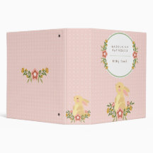Joli Bunny rose Classeur de livre pour bébé