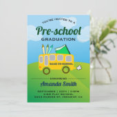 Joli bus scolaire Préscolaire Invitation à l'obten (Debout devant)