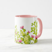 Joli cactus du désert avec Mug de café rose (Devant droit)