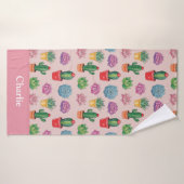 Joli Cactus Rose (Serviette de bain)