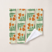 Joli cadeau rétro l arrière - plan rayé l Floral (Gant de toilette)