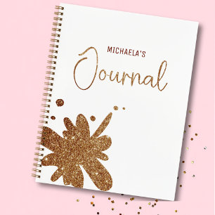 Joli cahier à paillettes dorées