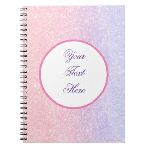 Joli cahier à paillettes personnalisé au nom