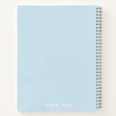 Joli cahier bleu bébé avec des fleurs géométriques (Dos)
