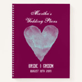Joli cahier de mariage avec un cœur à l'aquarelle  (Devant)
