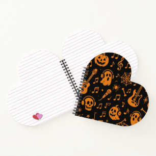 joli cahier musical en forme de cœur pour Hallowee