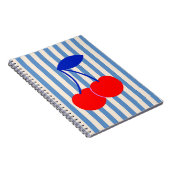 Joli cahier rayé cerise rétro (Côté Droit)