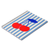 Joli cahier rayé cerise rétro (Côté gauche)