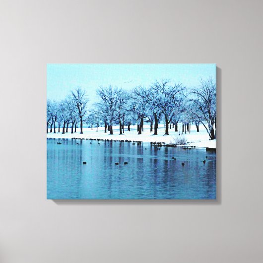 Joli canevas Enveloppé étang d'hiver (Recto)