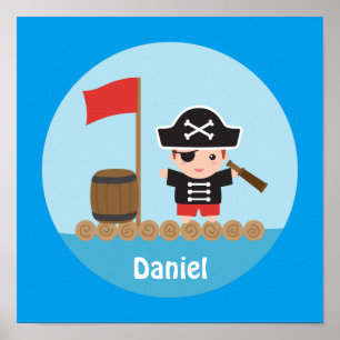 Joli capitaine pirate océan radeau décoration cham
