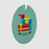 Joli Cardinal Rouge Ouverture D'Un Cadeau Bleu (devant)