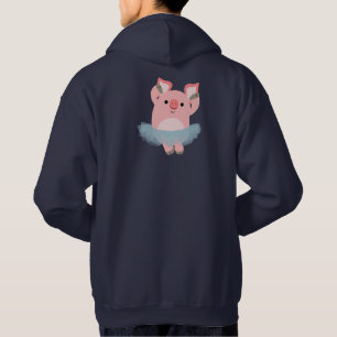 Joli caricature Ballerina Pig Sweat - shirt à capu
