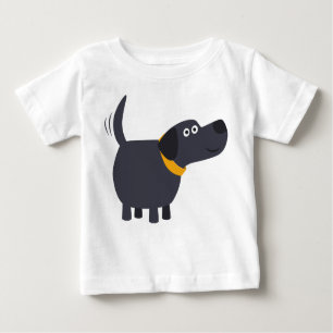 Joli caricature Black Labrador Baby T-shirt