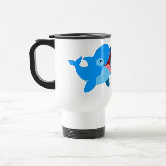 Joli Caricature Dauphin Voyage Mug (Gauche)