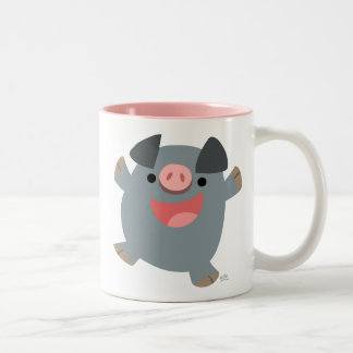 Joli caricature de cochon rebondi Mug