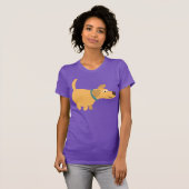 Joli caricature T-shirt femme Labrador Jaune (Devant entier)