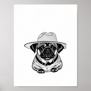 Joli Carlin Chiot portant Casquette Poster Imprime
