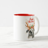 Joli Carlin de chien de Noël deux tontes Mug (Devant droit)