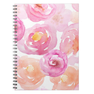 Joli Carnet à fleurs rose et orange