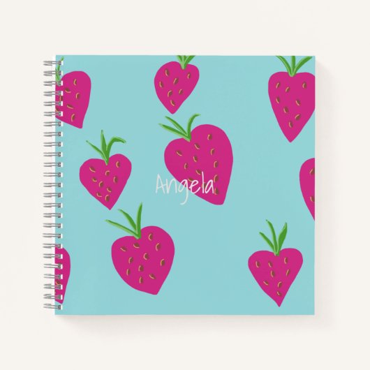 Joli Carnet Carré de fraise sucrée (Devant)