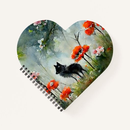 Joli carnet d'animaux sauvages à fleurs (Devant)
