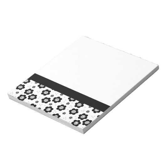 Joli Carnet de fleurs blanches noires (Tourné)