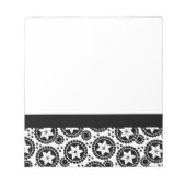 Joli Carnet de fleurs blanches noires (Devant)