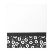 Joli Carnet de fleurs blanches noires (Devant)