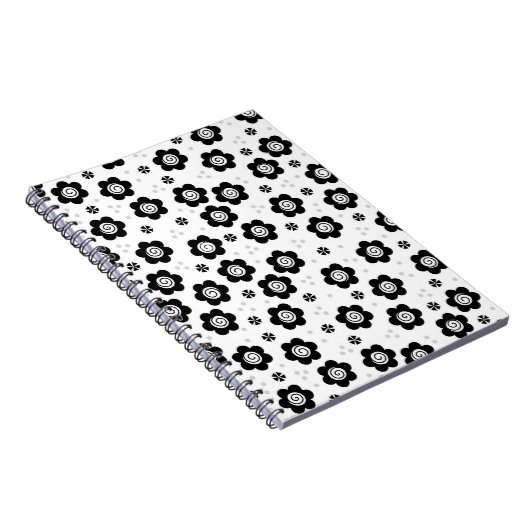 Joli Carnet de fleurs blanches noires (Côté Droit)