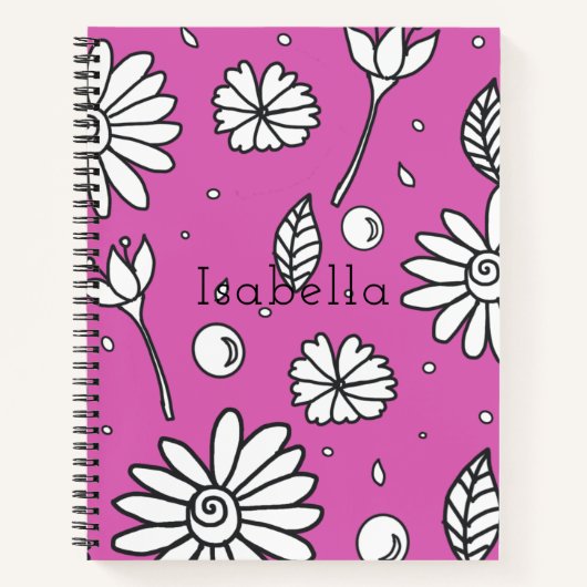 Joli Carnet de fleurs d'été rose (Devant)