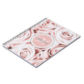 Joli carnet de nom monogrammé rose pâle (Côté gauche)