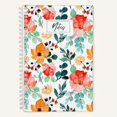 Joli Carnet de notes Motif Floral Coloré Aquarelle (Recto)