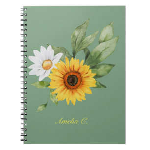 Joli Carnet de tournesol et marguerite