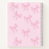 Joli carnet en spirale rose avec un arc (Dos)