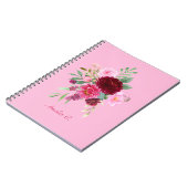 Joli Carnet Floral rose Fille (Côté gauche)
