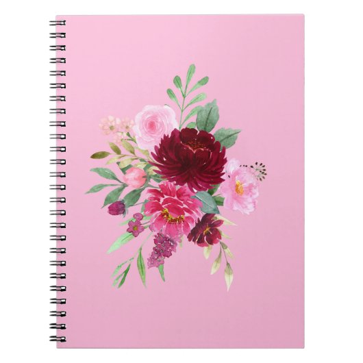 Joli Carnet Floral rose Fille (Devant)