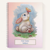 Joli Carnet lapin aquarelle (Devant)