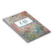Joli Carnet marbré avec Monogramme (Côté Droit)