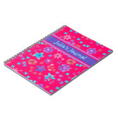 Joli Carnet ou journal Flower Power personnalisé (Côté gauche)